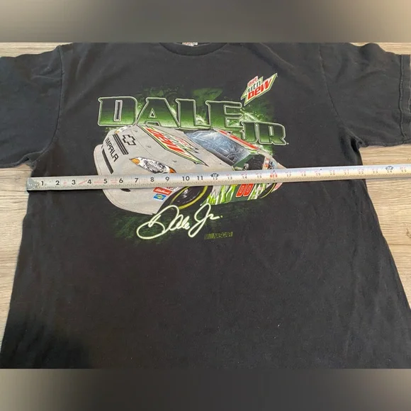 2009 Nascar Dale Jr Mtn Dew Racing Graphic T-Shirt Black Green Men’s Size XL - Picture 4 of 5